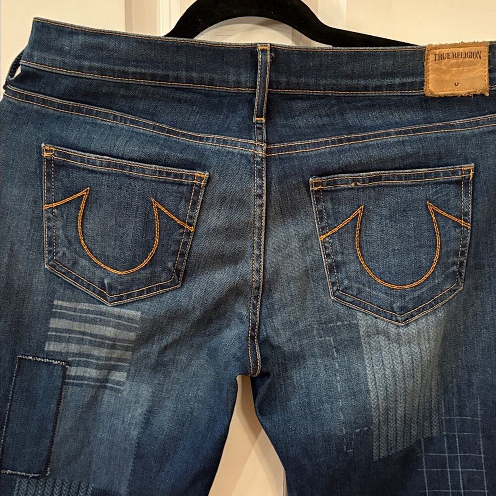NWOT True Religion Cora Straight Leg Patched Jeans Size 29 - Picture 8 of 15
